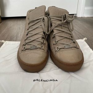 Balenciaga Arena High Top Sneakers - Tan